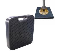 Heavy-Duty Trailer Jack Stand Pads - Solid Stackable Leveling Pads with Anti-Slip Pattern for Riggers & Fire Engines, 16x16x2 in, One-Piece Handle (Black)