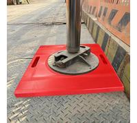 Heavy-Duty Trailer Pad with One-Piece Handle - Stackable Anti-Slip Jack Stand Pads for Riggers & Fire Engines - 20x20x1.6 in (Red)