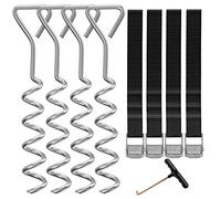 Heavy Duty Trampoline Stakes Anchors High Wind,Galvanized Steel Trampoline Anchors Kit for 15ft,14ft,12ft,10ftTrampoline,15.8inch Ground Anchors Trampoline Accessories