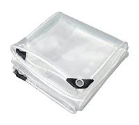 Heavy Duty Transparent Tarpaulin 2.1x5m - Waterproof Sunscreen Clear Tarp with Eyelets for Outdoor Use, Balcony, and Window Protection， size: 2.3x6m
