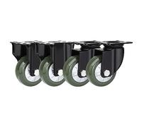 Heavy Duty Transport Handle Castorsof 4Solid Rubber Fixed & Swivel 75mm 100mm 125mm 150mmDouble Ball Bearing Brake Castors for Trolleys & Furniture