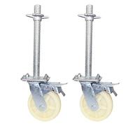 Heavy-Duty Transportation Casters, Casters,Polyurethane Casters,Swivel Casters with Brakes,Load 600KG,Scaffold Casters,600Mm Extension Screws Castors Casters (Color : White, Size : 600X(White,320X34.5