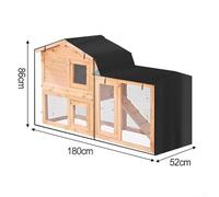 Heavy Duty Triangle Rabbit Hutch Cover Adjustable Design for Wind Resistance and Easy Access to Your Pets (black 180x52x86cm)