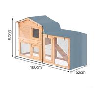 Heavy Duty Triangle Rabbit Hutch Cover Adjustable Design for Wind Resistance and Easy Access to Your Pets (grey 180x52x86cm)