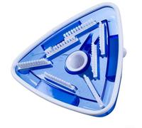 Heavy-Duty Triangular Pool Vacuum Head,Transparent Manual Suction Cleaner for Inground Pools,Vinyl & Fiberglass Surfaces,Efficient Debris Removal Tool,Blue