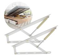 Heavy Duty Triangular Spring Hinges Gas Lift Storage Bed Mechanism Kit Durability and Resistance to Bending and Breaking Black 90" (White 900mm)