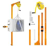 Heavy-Duty Triangular Support Crane for AC Installation 1200 lb Capacity Self-Locking Winch Lift System Manual Hoisting Crane 10m Air Conditioner Removal Tool