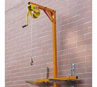 Heavy-Duty Triangular Support Crane - Manual Winch for AC Unit Installation, Adjustable Height Lift Tool, Essential HVAC Equipment for Outdoor Use