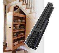 Heavy-Duty Triple-Section Drawer Slides Rust-Resistant Soft-Close Mechanism Sturdy Ball Bearing Rails for Cabinets Stairs and Furniture - Black 800mm