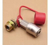 Heavy-Duty Truck Air Take Valve with Lockable Quick Connector, Upgraded Portable Thickened Inflation Valve Fit, 90-Degree Brass Elbow Inflation IntakeValve with Dust Cap for Semi-Truck Trailer
