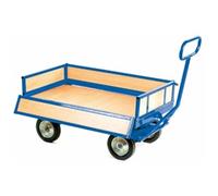 Heavy Duty Turntable Truck; 4 Sided Unit w Braking Handle; Blue/Veneer