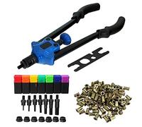 Heavy Duty Twin Handled Hand Rivet Gun Nut Riveter Threaded Insert Rivnut Nutsert Riveting Tool M3-M12 Plus 200 Assorted Threaded Nut Rivets