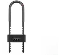 Heavy Duty U Lock With 4 Digit Code For Outdoor Glass Doors Adjustable Shackle From 160mm To 300mm Rustproof Security Padlock Black(F)