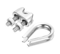 Heavy Duty U-Type Clamp Set with Wire Clips and Thimble for Steel Ropes M2-M3-M4-M5-M6-M8-M10(M10-10PCS)