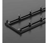 Heavy Duty Ultra-Thin Aluminum Alloy Double Curtain Track - 5.6m (18.4ft) Ceiling Rod for Living Room & Bedroom Curtains - Stylish Black Design