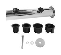 Heavy Duty Umbrella Stand Base, Adjustable Granite Tube Mount with PVC Sleeves for 1-1/4, 1-1/2, 1-9/10 Inch Poles, Windproof Stainless Steel Anchor Kit for Outdoor Patio, Garden, Deck DIY Projects