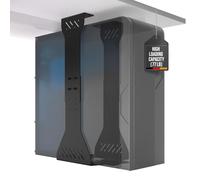 Heavy duty under desk PC holder - Up to 77 lbs load capacity - Adjustable computer tower holder - CPU holder under desk mount - PC holder under desk - Under desk computer mount (Black)