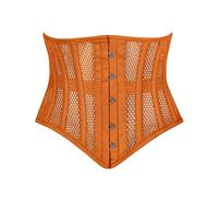 Heavy Duty Underbust Steel Boned Waist Trainer Cincnher Womens Waspie Mesh Corset, Orange, 6X-Large