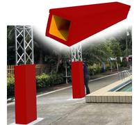 Heavy-Duty Universal Anti-Collision Padding for Square Basketball Poles Wrap-Around Post Protection Pads for Gym School & Community (Red 16x16cm / 6.3x6.3in)
