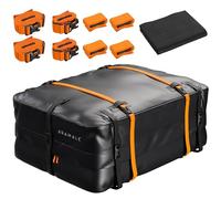 Heavy Duty Universal Car Roof Bag (Without Roof Rack) 432 litres, Waterproof 500D PVC - Ideal Cargo Travel Box for Luggage including Non-slip Mat, Hooks & Lash Straps - 15 Cubic Feet