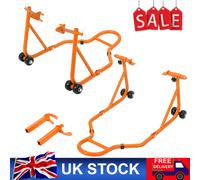Heavy Duty Universal Front Rear Paddock Motorcycle Stand Lift Workshop Orange