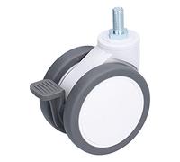 Heavy Duty Universal TPR Silent Swivel Castors with Brake M12 Thread 4in for Warehouse Shops Schools