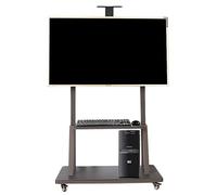 Heavy-Duty Universal TV Stand with Adjustable Height Lockable Wheels Mobile Cart for TVs Perfect for Living Room Office Boardroom - Easy to Move & Secure.