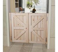 Heavy Duty Unpainted Wooden Swing Doors for Barn, Cafe, Kitchen & Hallway - Dual Saloon Style, Various Sizes: 24"/28"/30"/32"/35"/36" (W115cm x H90cm)