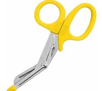 Heavy Duty Utility Shears - Multipurpose Serrated Scissors for First Aid Kits, Emergency Use, Home, Car & Outdoor Activities (Yellow, Large, 19cm)