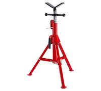 Heavy Duty v-Head Adjustable Pipe Jack Stand - 60-132 Cm Height - Supports 0.3-30Cm Pipes - Collapsible Steel Tripod for Welding, Automotive, Construction -Corrosion-Resistant Loads to1134Kg