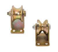 Heavy-Duty V/U Grooved Pulley System with Support, Rigid Wheels for 440 lbs Loads, Ideal for Ropes, Sliding Doors, Industrial Fitness & Outdoor Use, Pack Included