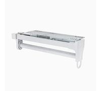 Heavy-Duty Valet Rod for Closet, 30kg Pull-Out Clothes Rail, Aluminum Alloy Retractable Trouser Rack, Double Row Slide Rail, Extendable Hanger - White, Space-Saving Solution