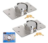 Heavy Duty VAN Lock Garden Shed Padlock 73mm Security Plated Van Lock Hasp Set Xample Silver One Size