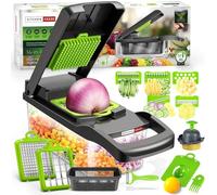 Heavy-Duty Vegetable Chopper | 14-IN-1 | Super-Sharp, Ultra-Hardened & Never-Rust Blades | Military-Grade, Chemical-Free & Non-Toxic Materials Construction
