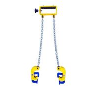 Heavy-Duty Vertical Oil Drum Clamp for Crane & Forklift, 2200lb Capacity, Industrial Drum Lifter with 2 Wide Hooks & Chains, Safe Lifting Tool for Plastic/Metal Drums