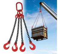 Heavy Duty Vertical Plate Clamp with 4 Leg Chain Sling for Secure Lifting in Construction, Mining, and Industrial Applications(4409 Lbs/2 T-59.1i)