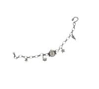 Heavy Duty Vintage Collarbone Chain Alloy Mechanical Watch Pendant Necklace Unique Sweet Cool Jewelry Women Steampunk Gift Necklace with Glass Detail