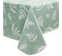 Heavy Duty Vinyl Tablecloth with Flannel Backing Waterproof Oil-Proof Plastic Table Cloth Stain-Resistant Wipeable Rectangle or Square Table Cover for Indoor and Outdoor (Mint Leaf, 52X70 Inch)