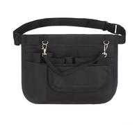 Heavy Duty Waist Organizer for Tools and Accessories Featuring Adjustable Snaps and Spacious Compartments (is Black)