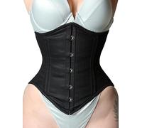 Heavy Duty Waist Trainer Womens Conical Curvy Corset Underbust Steel Boned Cotton Corset, Black, 6X-Large