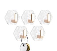 Heavy Duty Wall Hooks, Large Adhesive Hooks For Hanging, Wall Hangers Shower Hooks For Indoor Shower, 5x Adhesive Shower Hooks| No Channel Robe Racks For E