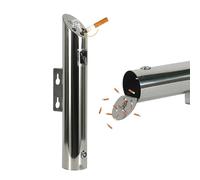 Heavy Duty Wall Mount Ashtray, Stainless Steel Cigar Bin with Locking Lid, Space Saving Outdoor Smoke Receptacle for Bars, Patios, and Restaurants
