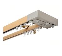 Heavy-Duty Wall Mount Curtain Rail System 15.7FT Aluminium Double Rod for Room Divider Ideal for Living Room & Picture Windows Shower Curtain Track (B)