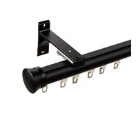 Heavy Duty Wall Mount Curtain Rods for Windows Adjustable 3.3 to 19.7 FT (Black 5.30 m) Easy Install Roman Single Rods for Living Room & Bedroom