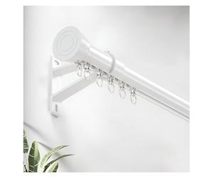 Heavy-Duty Wall Mount Curtain Track - Aluminum Roman Rod with Silent Operation Room Divider for Privacy 330cm (3 x 110cm) White Ideal for Showers & Open Spaces