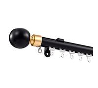 Heavy Duty Wall Mount Curtain Track Set with Finials 100 600cm Adjustable Curtain Rods for Living Room Bedroom Bay Window & Sliding Door Black 600cm 19.7ft