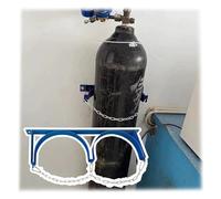 Heavy Duty Wall Mount for Propane Tanks - Secure Gas Cylinder Bracket with Safety Chain for Enhanced Stability in Factories, Garages, Schools