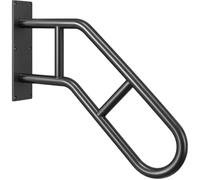 Heavy Duty Wall Mount Handrails for 1-3 Steps Outdoor Non-Slip U-Shaped Safety Railings with Metal Grip Powder Coated Rustproof Stair Handle for Garage Porch Garden Black