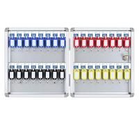Heavy-Duty Wall Mount Key Cabinet - Aluminum Alloy Key Lock Box Secure Key Storage Safe Holder for 32 Keys Perfect for Home Office Garage and More