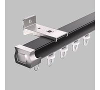 Heavy Duty Wall Mount Track System Set Modern Curt Rod for Gazebo Patio Balcony & Living Room 3.3ft Black Rail for Bedroom Décor